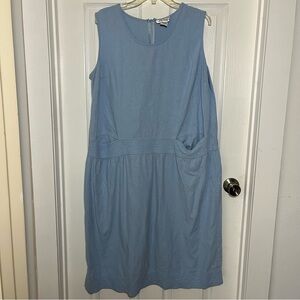 Main Street Blues Light Blue Plus Sleeveless Dress